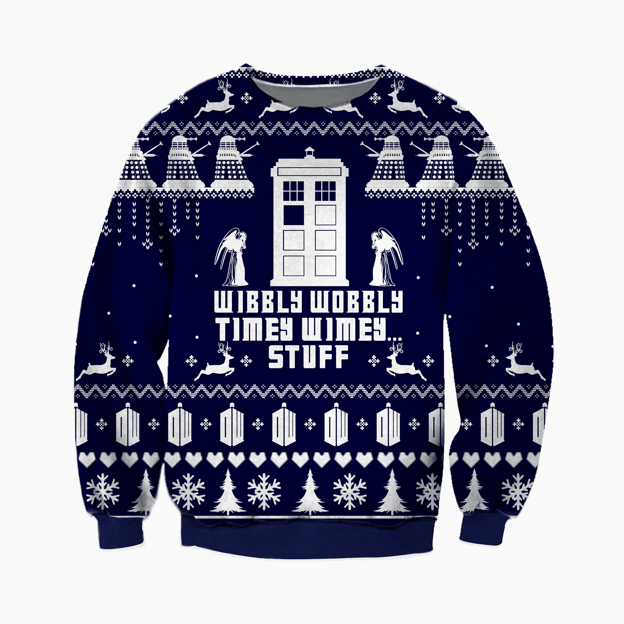 Wibbly Wobbly Tomeywimy Stuff Ugly Christmas Sweater,