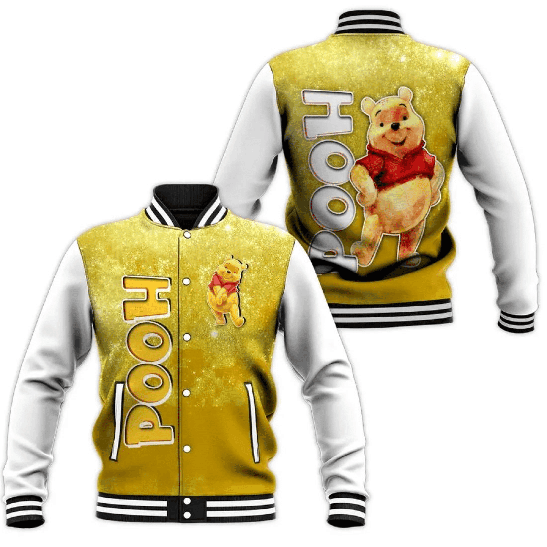 Winnie The Pooh Disney Cartoon Baseball Jacket for Men & Women | Cartoon Fan Gift