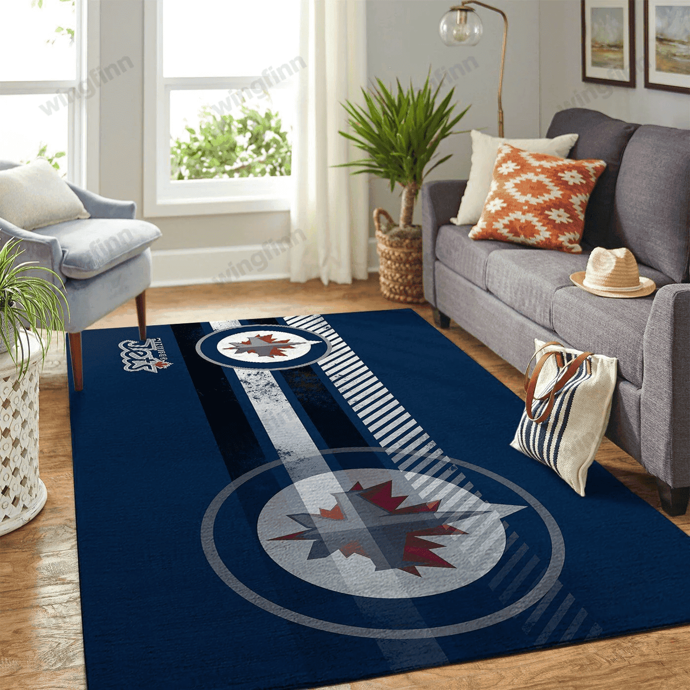 Winnipeg Jets Rectangle Area Rug – Full Print Carpet For Living Room & Bedroom Home Decor
