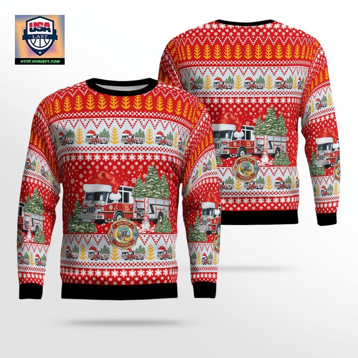 Winter Garden Orange County Florida Winter Garden Fire Department Christmas Sweater 3D