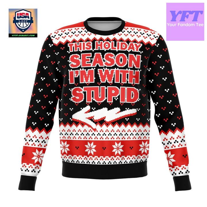With Stupid Meme Design 3d Ugly Christmas Sweater