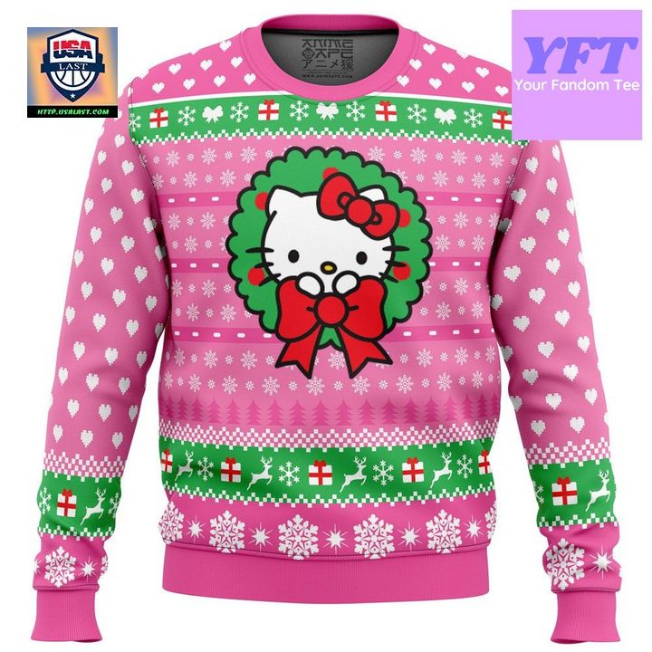 Wreath Disney Hello Kitty 3d Ugly Christmas Sweater