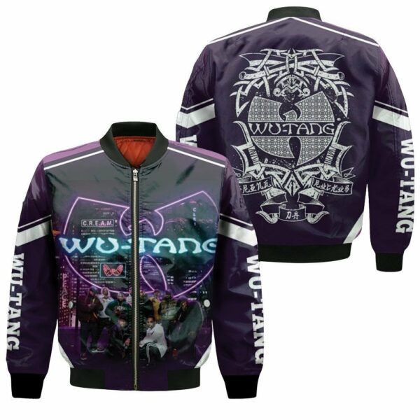 Wutang Clan Cream Led Light Logo Sky View Legend Hip Hop Bomber Jacket | Streetwear Jacket for Men & Women | Fan Gift