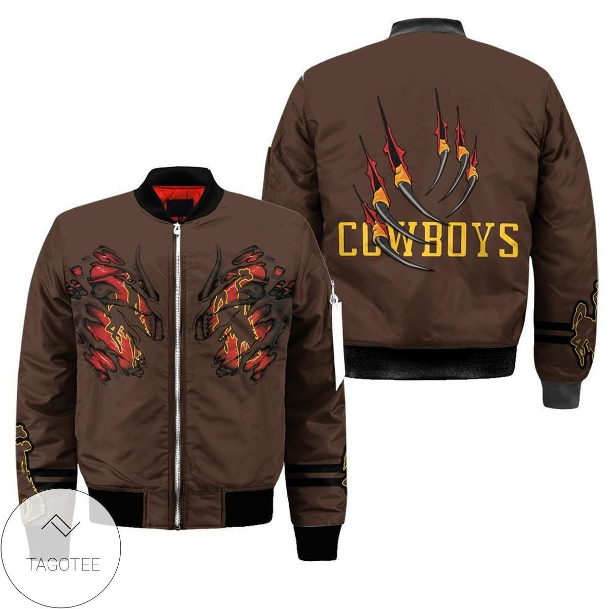 Wyoming Cowboys Claws Bomber Jacket | NCAA College Team Jacket for Men & Women | Sports Fan Gift