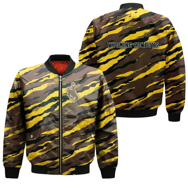 Wyoming Cowboys Sport Style Team Logo Pattern Bomber Jacket | NCAA College Team Jacket for Men & Women | Sports Fan Gift