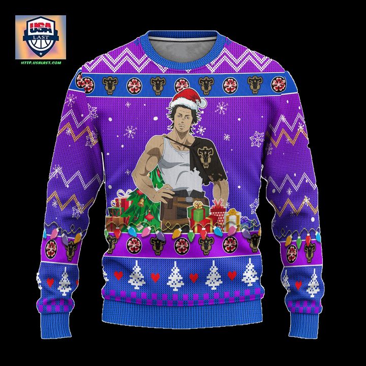 Yami Sukehiro Anime Ugly Christmas Sweater Black Clover Xmas Gift