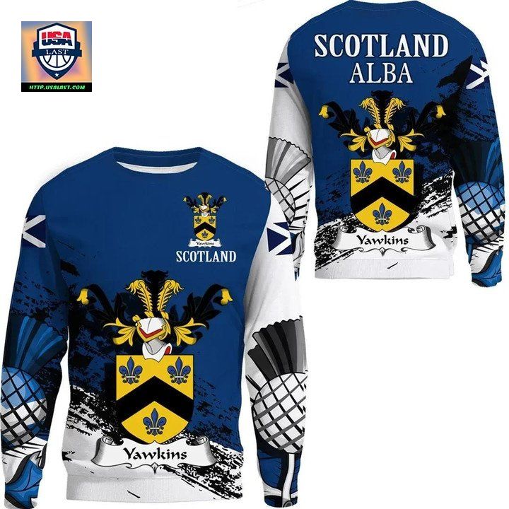 Yawkins Scottish Family Crest Scotland Special Sweater 