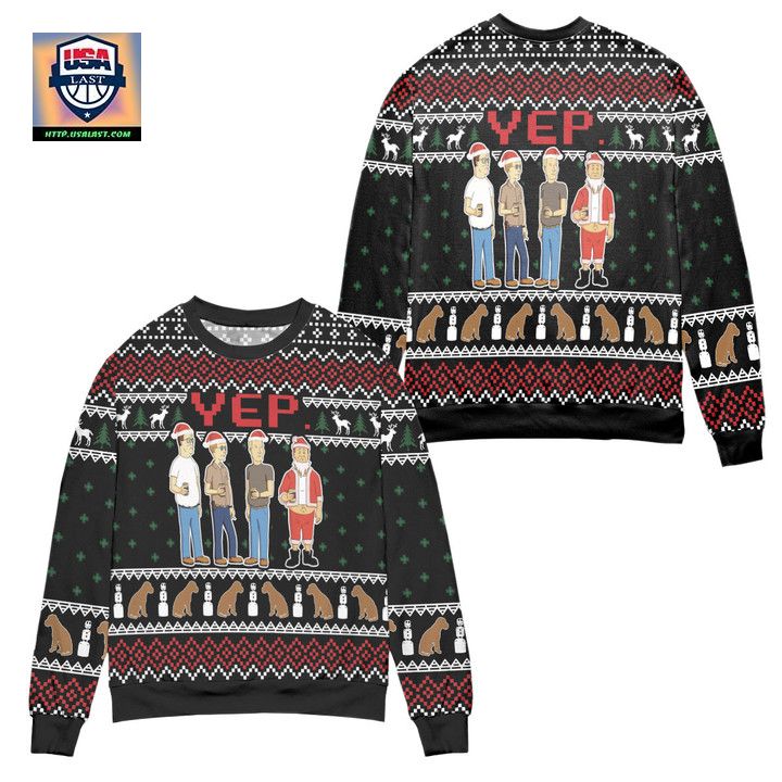 YEP Cartoon Graphics Snowflake Pattern Ugly Christmas Sweater Black