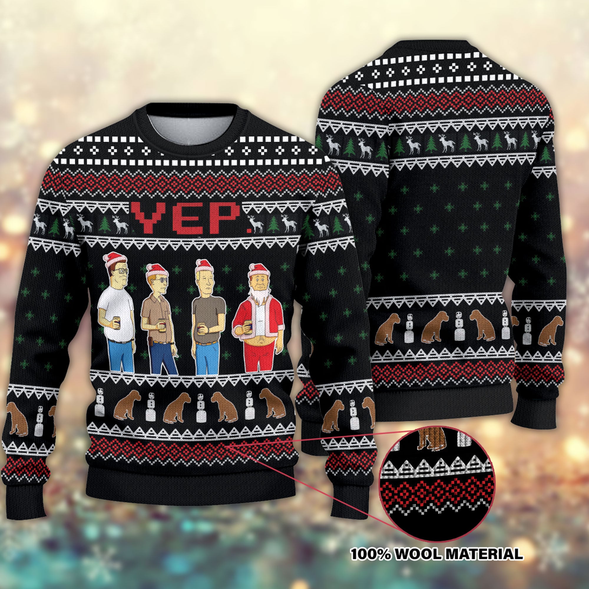 Yep Mm Hmm King of the Hill Ugly Christmas Sweater