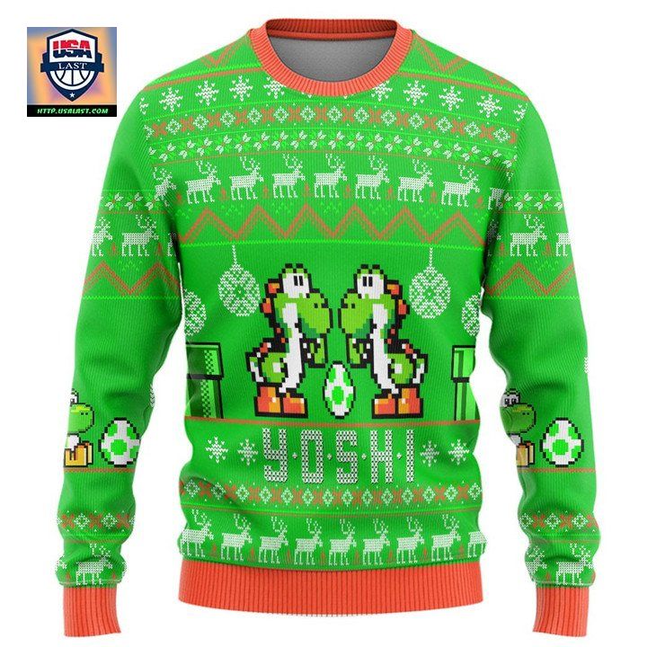 Yoshi Super Mario Green Christmas Sweater