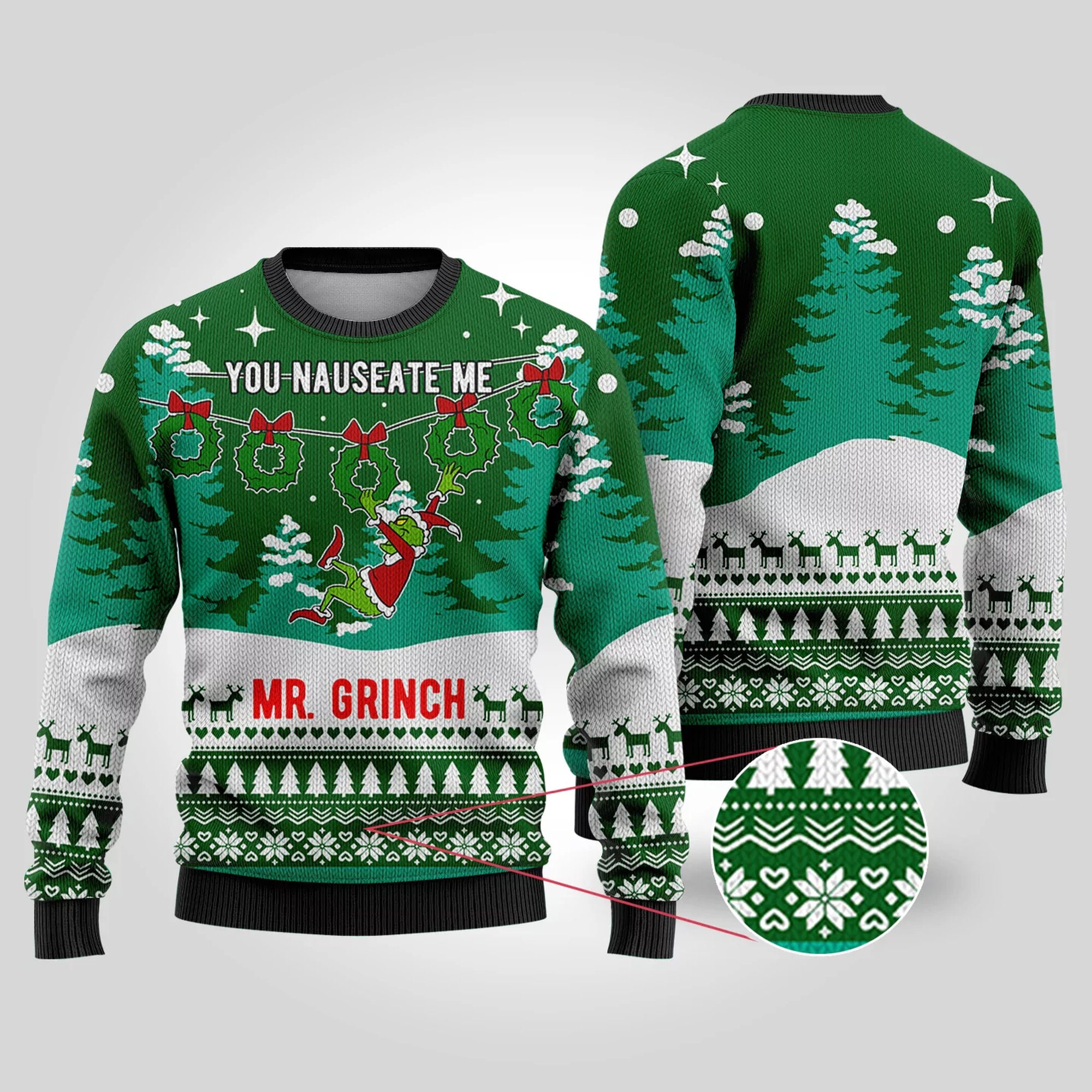 You Nauseate Me Grinch Ugly Christmas Sweater