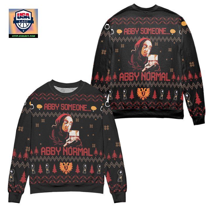 Young Frankenstein Abby Someone Abby Normal Ugly Christmas Sweater Black