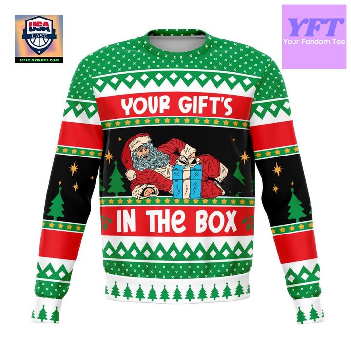 Your In The Box Naughty Meme Design 3d Ugly Christmas Sweater
