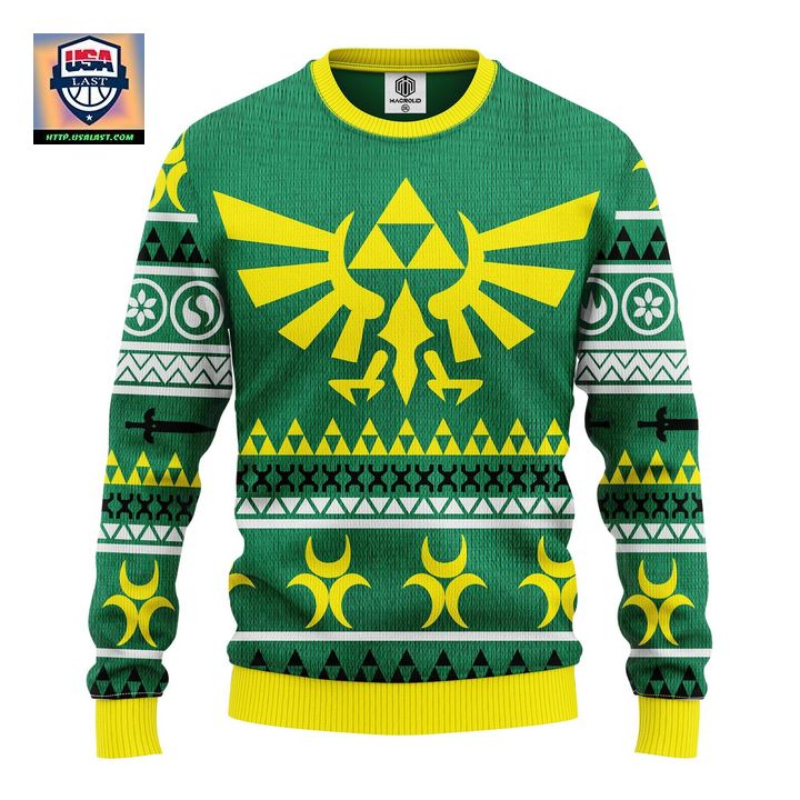 Zelda Green Yellow Ugly Christmas Sweater Amazing Gift Idea Thanksgiving Gift