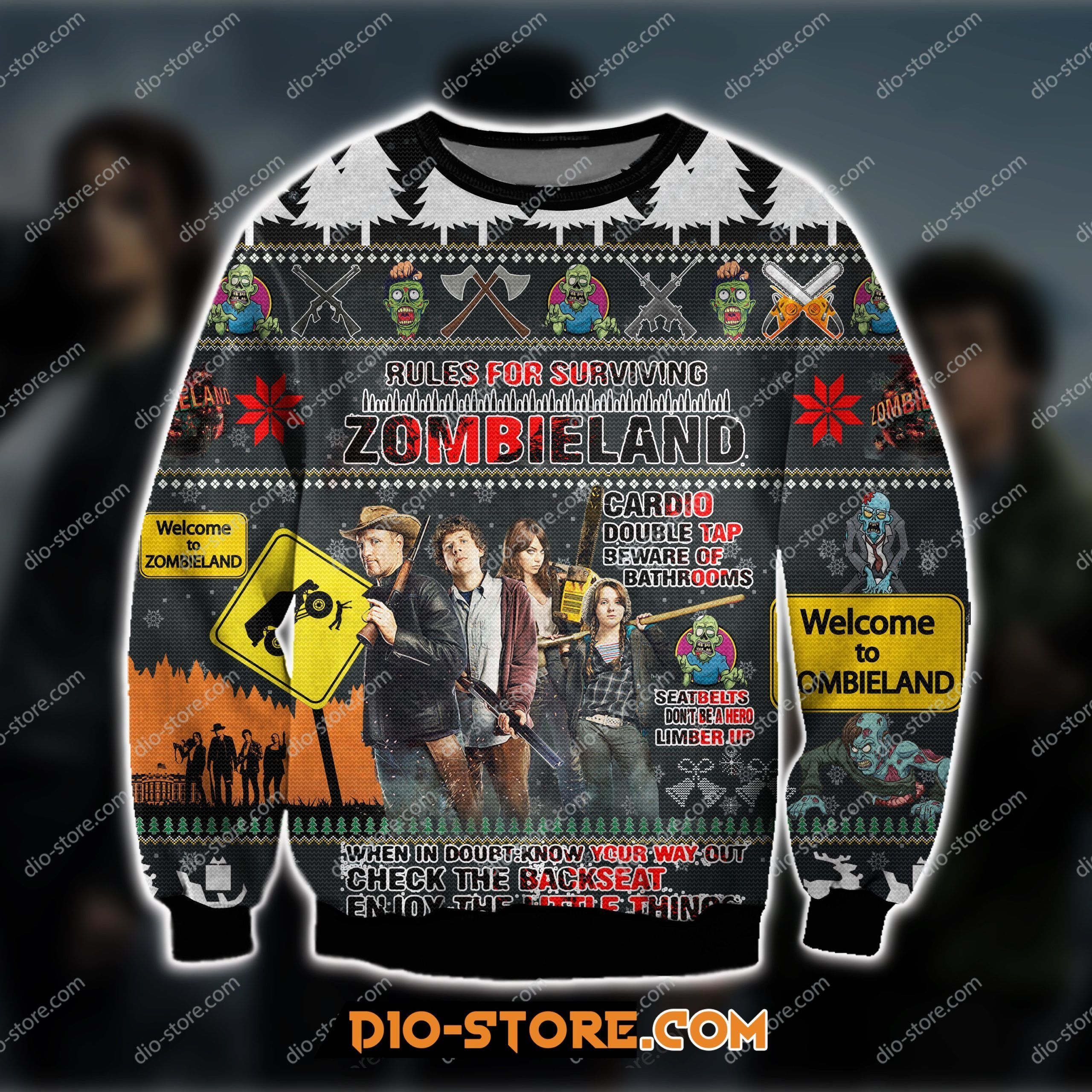Zombieland Comedy Film 3D Print Ugly Christmas Sweater
