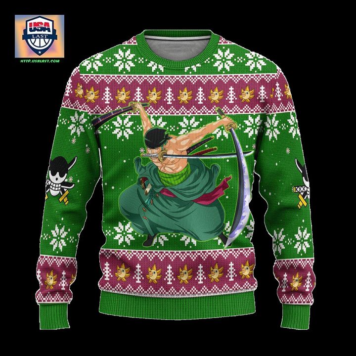 Zoro One Piece Anime Ugly Christmas Sweater Xmas Gift
